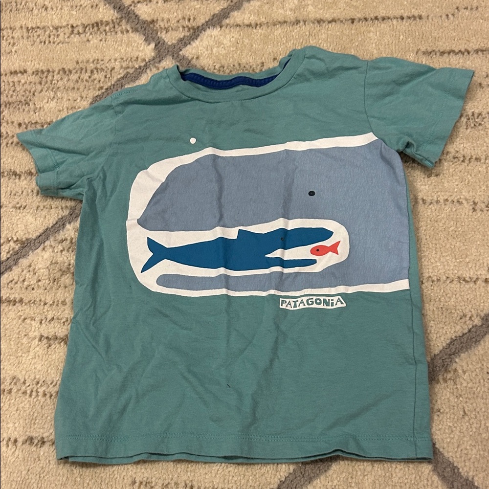 Patagonia Kids' Teal Whale Graphic Tee